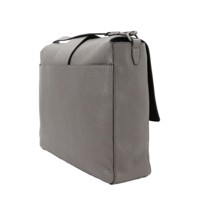 Fendi Baguette Shoulder Messenger Bag Leather Gray 7va536 Silver Hardware