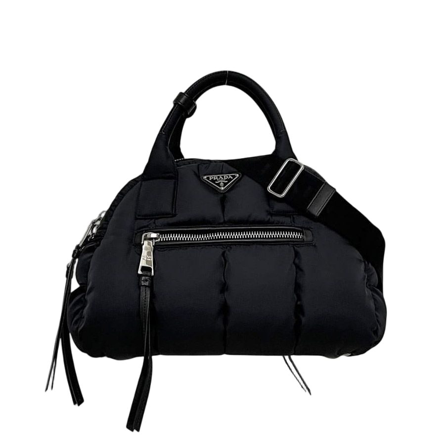 Prada 2-Way Bag Bomber Black Nero Re-Nylon Boston Nylon