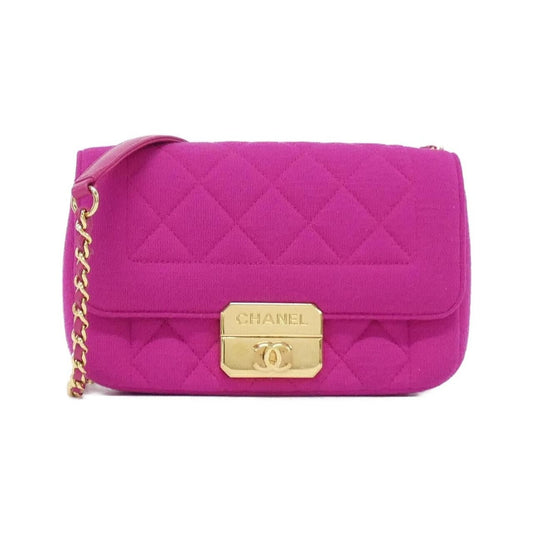 Chanel Shoulder Bag Canvas Gold