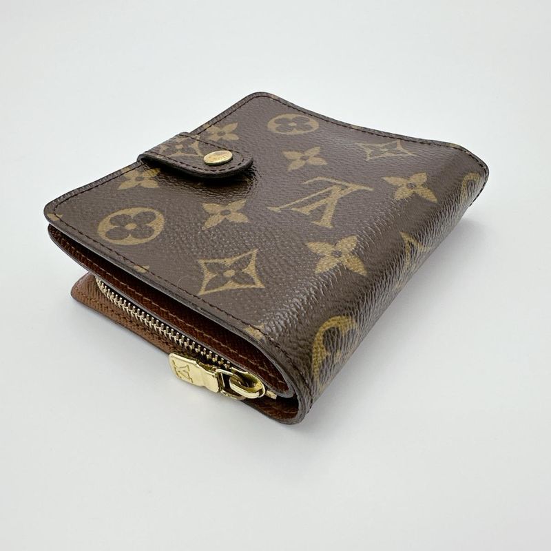 Louis Vuitton M61667 Monogram Compact Zipped Wallet With Zipper Pocket For
