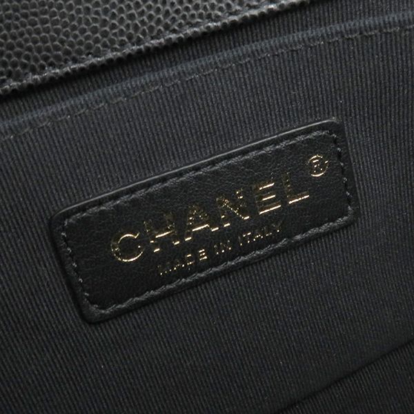 Chanel Shoulder Bag Boy Chanel Mini Chain Shoulder Caviar Skin Black Gold
