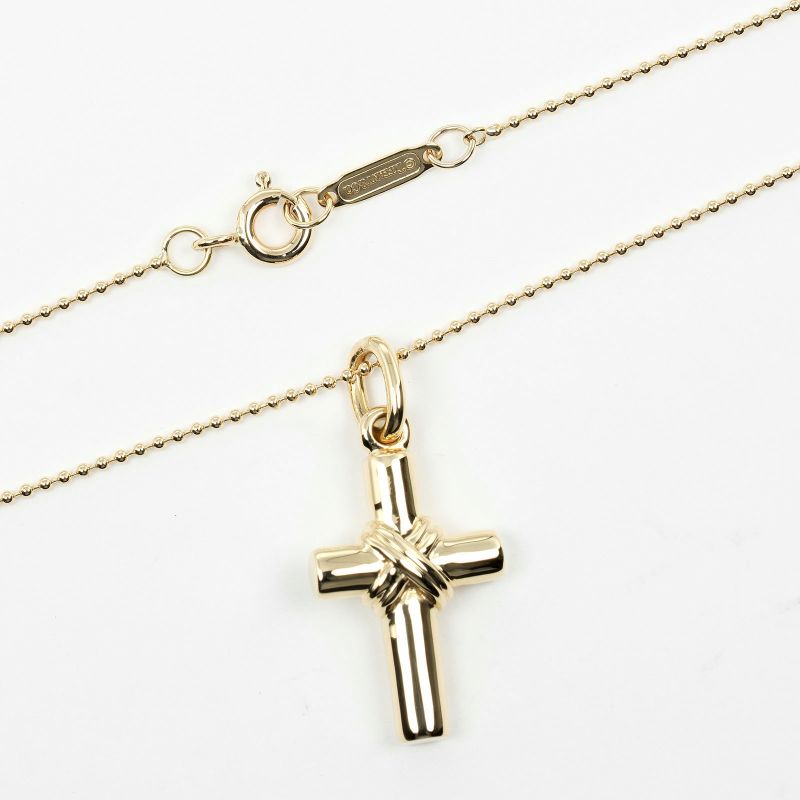 Tiffany & Co Signature Cross 18K Yellow Gold Ladies 6.7g Necklace