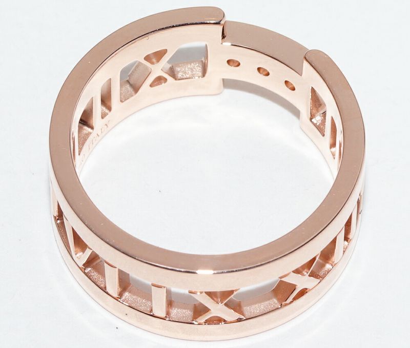 Tiffany & Co Ring 18K Pink Gold Diamond 3P Open Atlas Ring