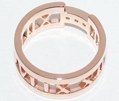 Tiffany & Co Ring 18K Pink Gold Diamond 3P Open Atlas Ring