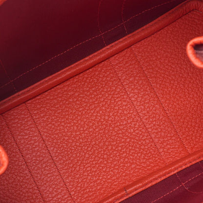 Hermes Garden Party TPM Tote Bag Toile Officier Rouge Grenat X Orange Poppi