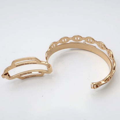 Hermes Chaine D'ancre Kelly Double Tour Bracelet Bangle SH 18K Pink