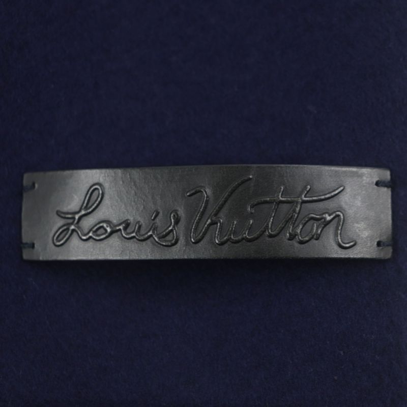 Louis Vuitton Wool Silk Logoed Buttons Lining Monogram Camouflage Navy Blue