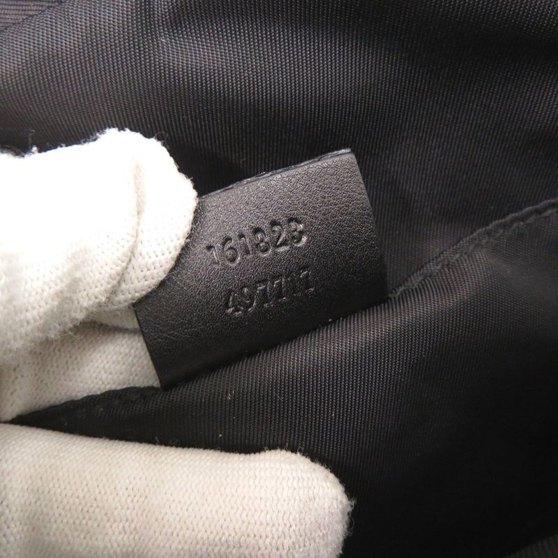 Guccissima Nylon Leather 161823 Black Waist Bag Shoulder Bag Black 1852 Gucci