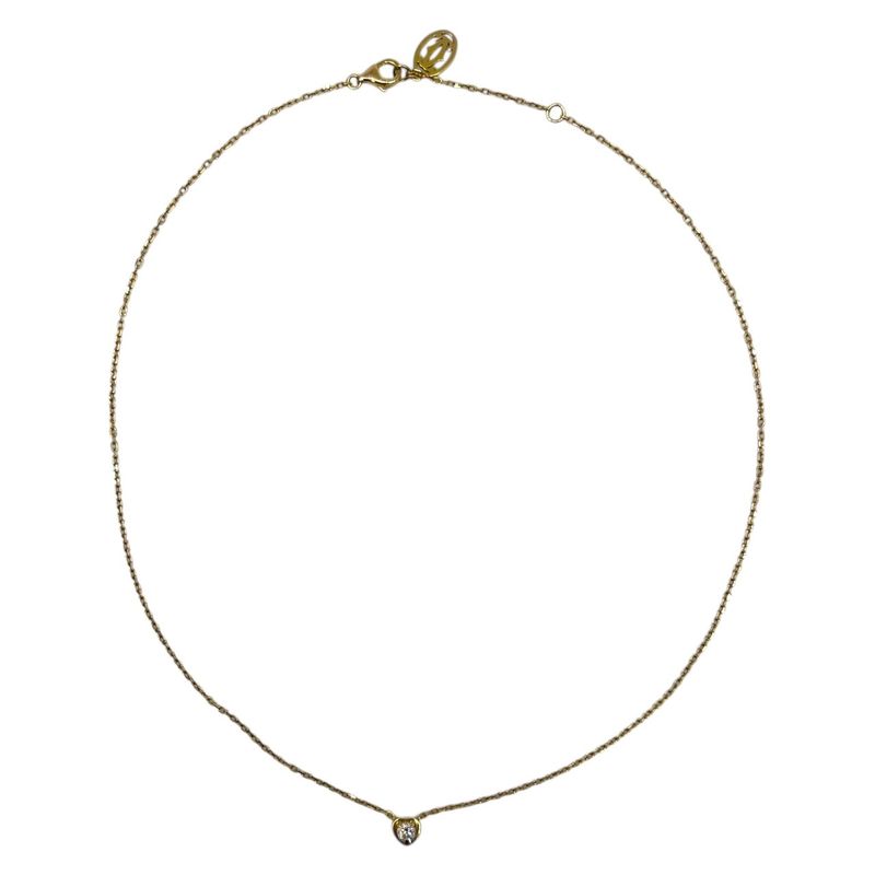 Cartier 750 Diamants Légers Diamond Heart Necklace 18k Pink Gold Diamants