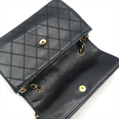 Chanel Big CC Logo Bicolor Push Lock Mini Quilted Chain Shoulder Bag Black