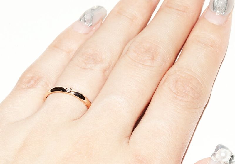 Cartier Ring 18K Pink Gold Diamond 1P (001ct) Classic Wedding Ring 1895 Wedding