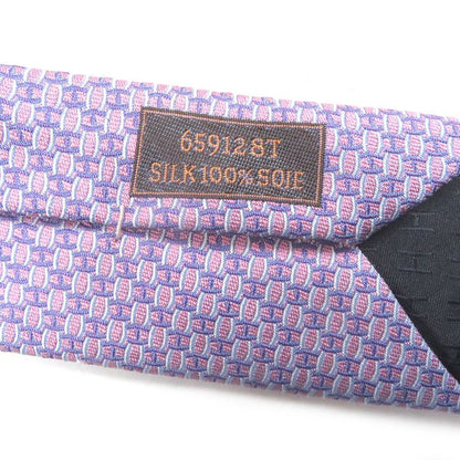 Hermes 659128t 100% Silk H Logo All-over Pattern Silk Twill Tie Regular Tie