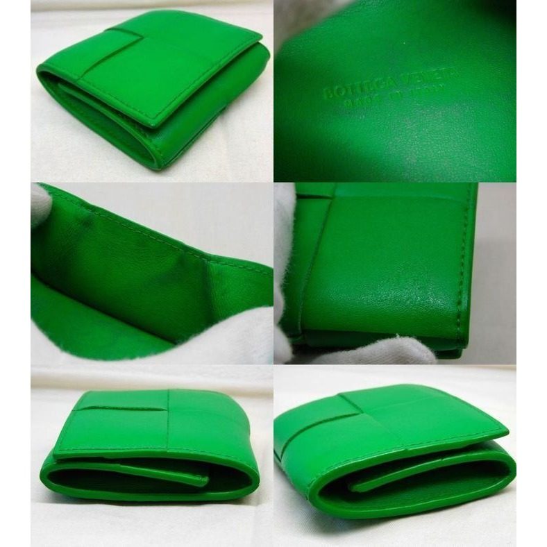 Bottega Veneta Leather Coin Purse Intrecciato Green 8C — view 4