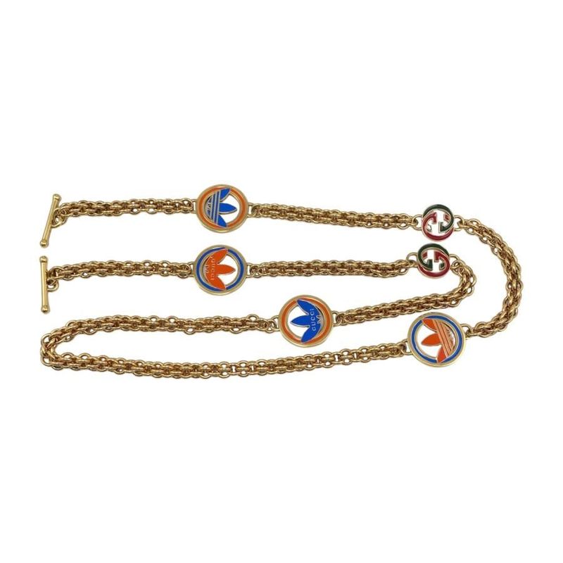 Gucci X Adidas Collaboration Shoulder Bag Horsebit 722009 Logo Chain Black