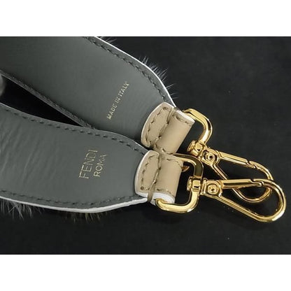 Fendi Strap You Fur and Leather Shoulder for Bag Beige — view 3