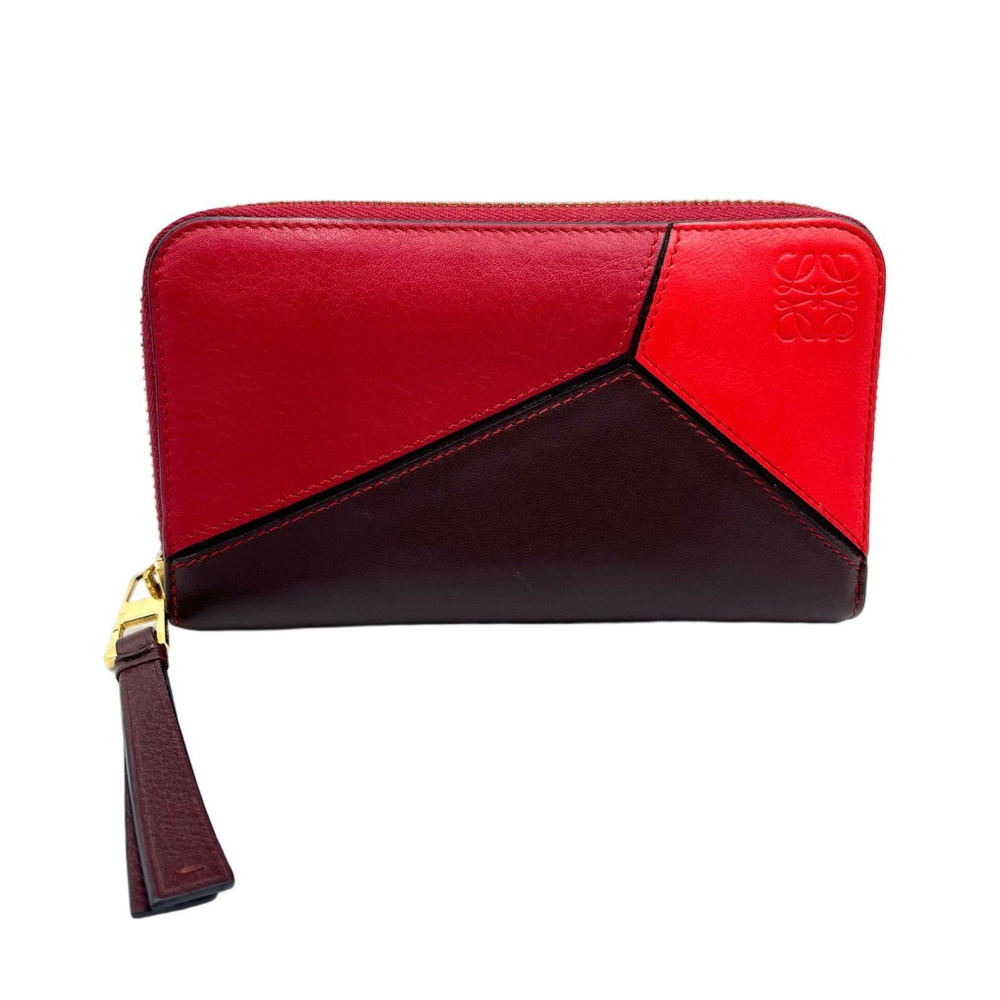 Loewe Puzzle Midi Amzip Leather Multicolor Wallet Gold