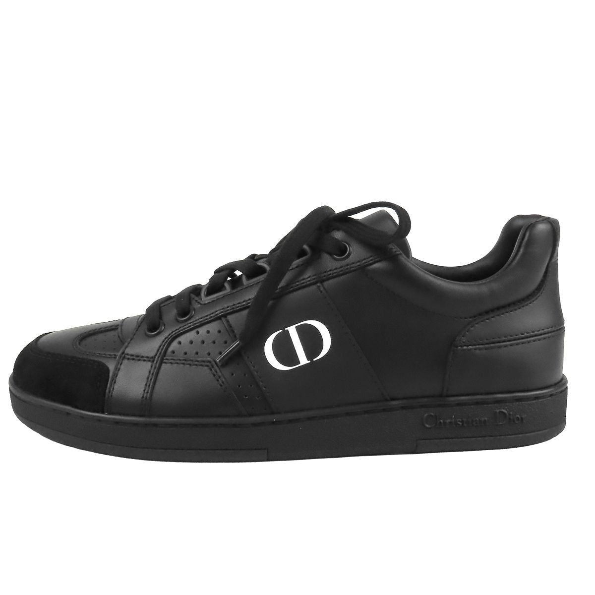 Dior Sneakers Black Leather Suede CD Logo Low Cut Shoes