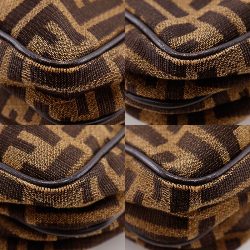 Fendi Zucca Nylon Canvas Brown Women Shoulder Bag