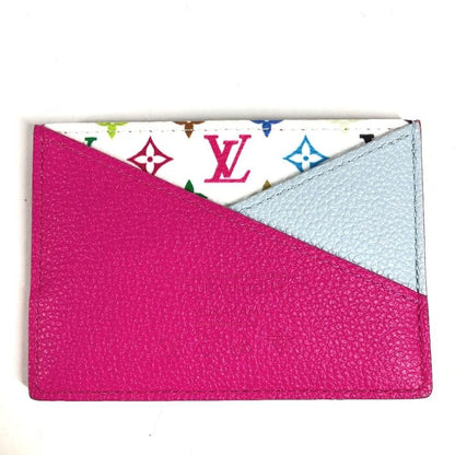 Louis Vuitton Card Case Holder Criss Cross Monogram Multicolor Canvas Pin White