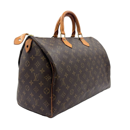 Louis Vuitton Speedy 40 Monogram Leather Brown Handbag Gold — view 2