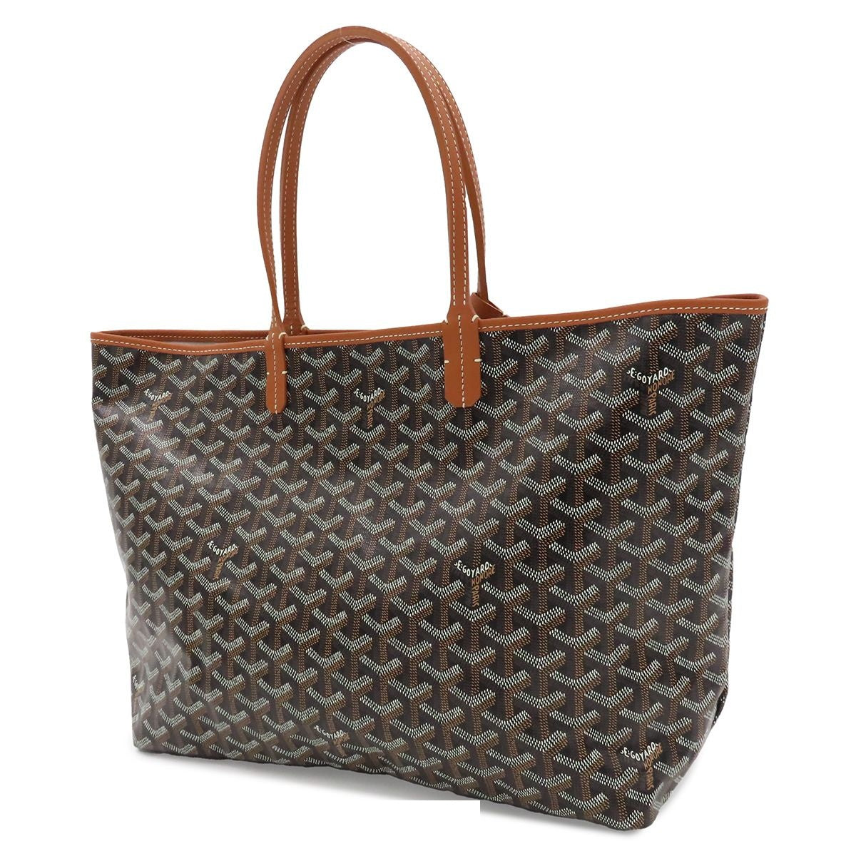 Goyard Saint Louis PM Black Natural Canvas Leather Tote Bag — view 2