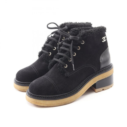Chanel Boots CC Logo Suede Leather