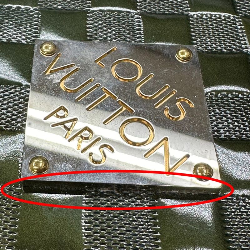 Louis Vuitton M92128 Damier Vernis Club Handbag Petrol Blue Shoulder Bag Louis