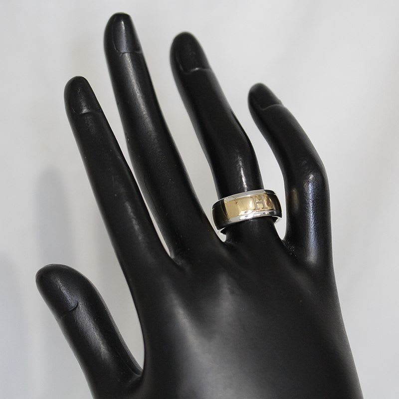 Hermes H Logo Women's Ring No 12.5 SV 925 AU 750 Combi E1400