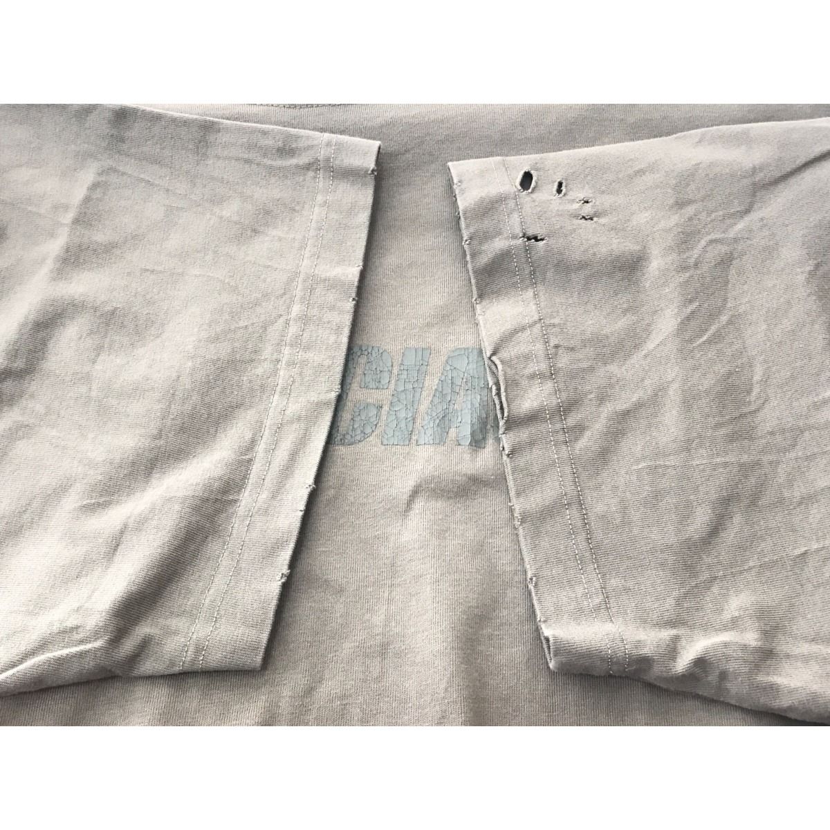 Balenciaga Destroyed Flatground T-Shirt Distressed Size XXS Olive