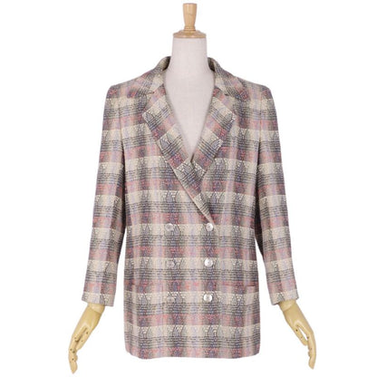 Vintage Chanel 98P Jacket Tailored Jacket Double Breasted Coco Mark Tweed