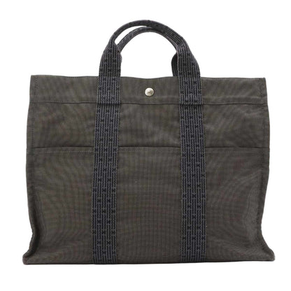 Hermes Her Line MM Tote Canvas Gray Silver Herline MM