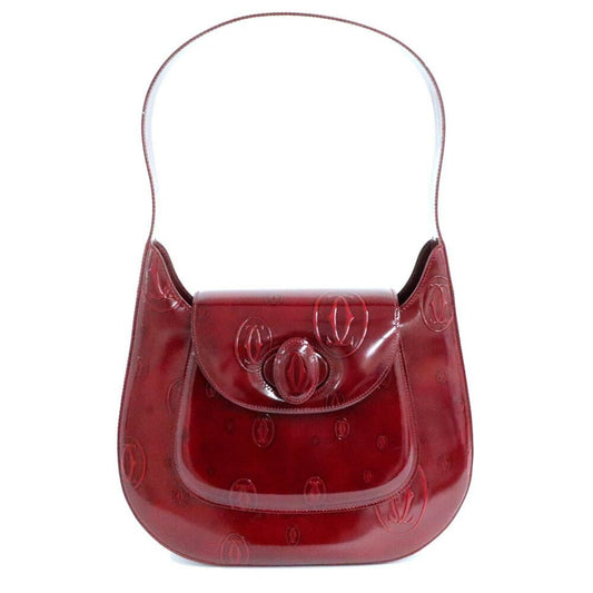 Cartier Happy Birthday Shoulder Bag Gold Patent Leather