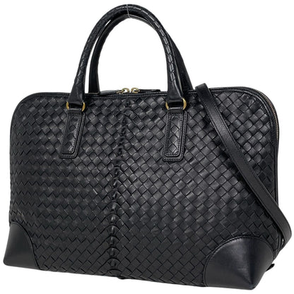 Bottega Veneta Intrecciato Business 2-Way Shoulder Bag Leather Black