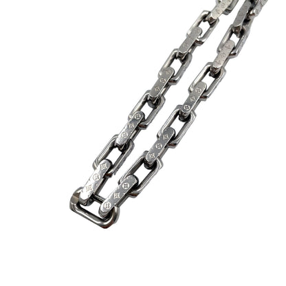 Louis Vuitton Collier Chain Monogram Metal Silver Necklace