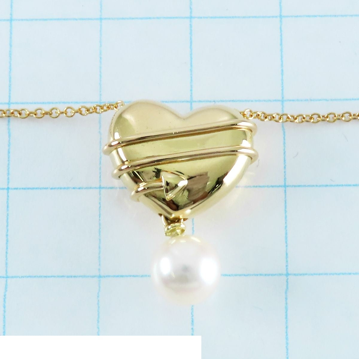 Tiffany & Co Heart Arrow Necklace Yellow Gold 18k Akoya Pearl Pendant — view 2