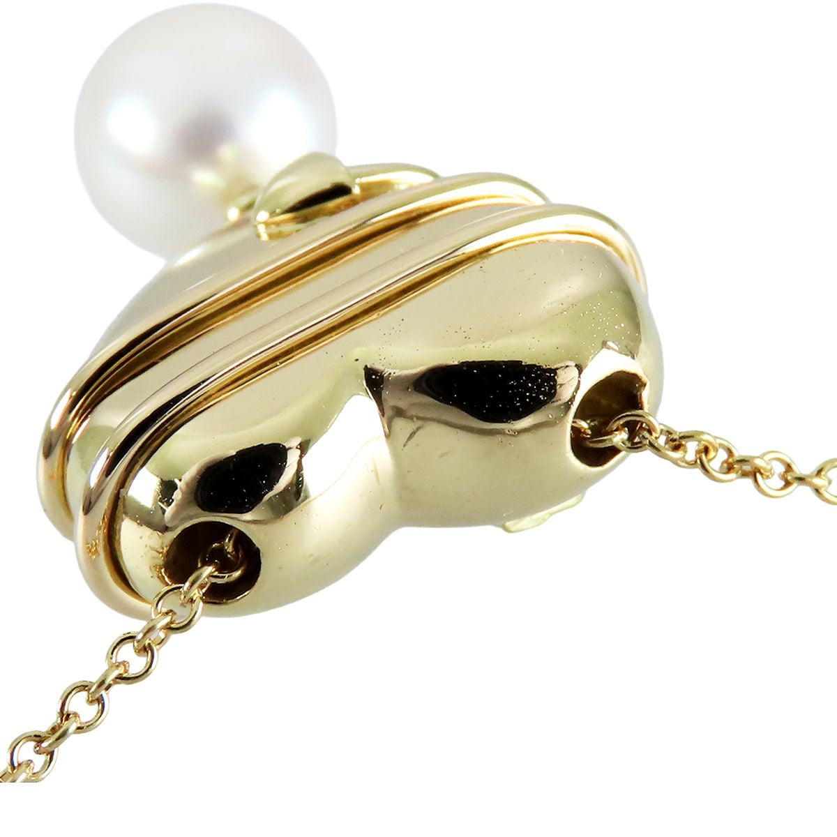 Tiffany & Co Heart Arrow Necklace Yellow Gold 18k Akoya Pearl Pendant — view 5