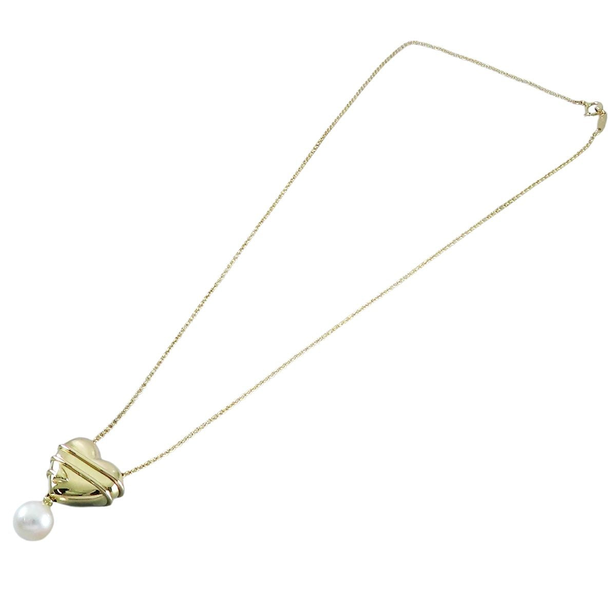 Tiffany & Co Heart Arrow Necklace Yellow Gold 18k Akoya Pearl Pendant — view 6