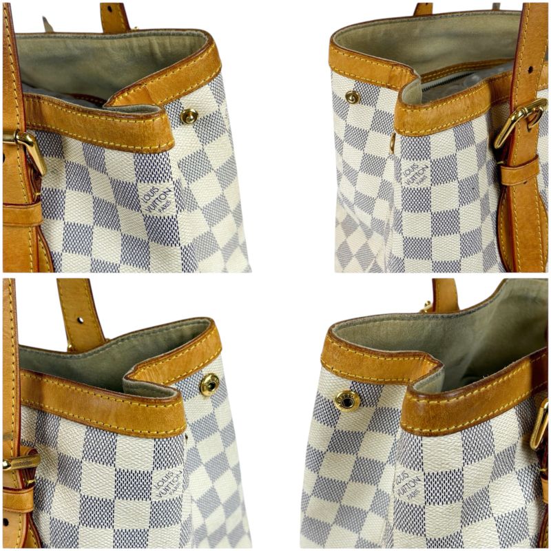 Louis Vuitton Damier Azure Leather Hampstead PM Tote Bag Shoulder Bag Shoulder