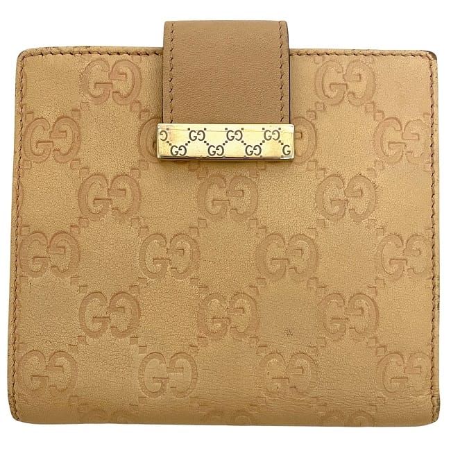 Gucci Fold Wallet With Beige Stripe Line 212090 Double Hook