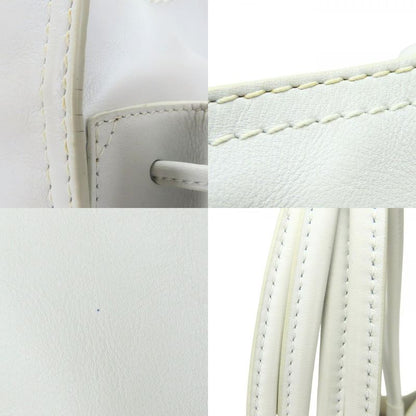 Loewe Tote Bag Crown Logo Stitch Leather Plastic White Studded Shopper Tote