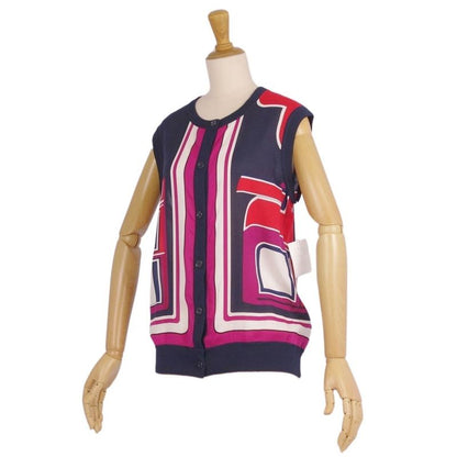 Hermes Vest Gilet Silk All Over Pattern Top Women