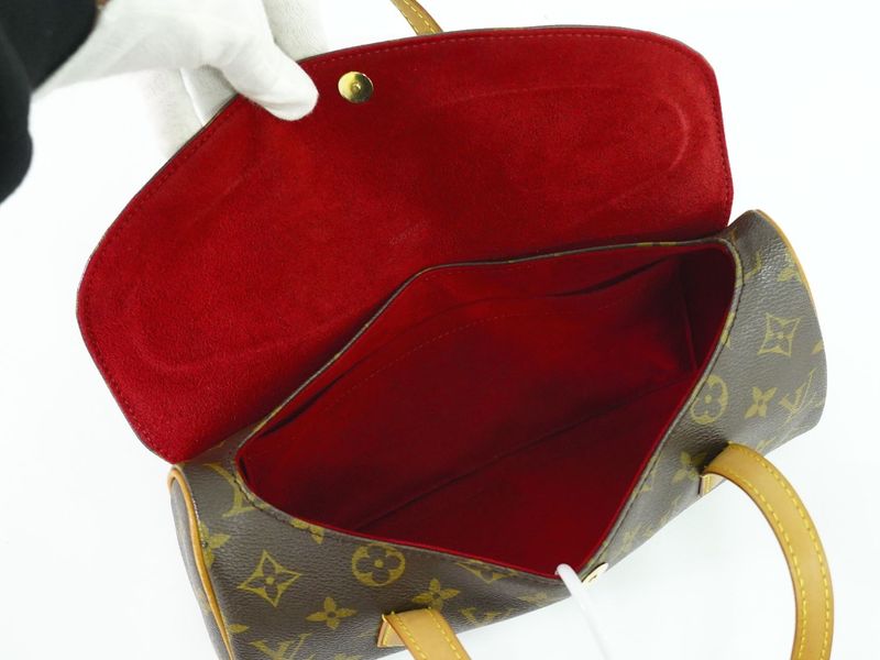 Authentic Louis Vuitton LV Sonatine Monogram Handbag Brown M51902 Sonatine