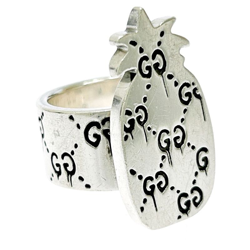 Gucci Silver Ghost Pineapple Ring 23.8g 925 Engraved 307541 Ring