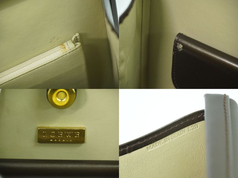 Authentic Loewe Leather Handbag Brown Bag Pre-owned [follow-up Discount