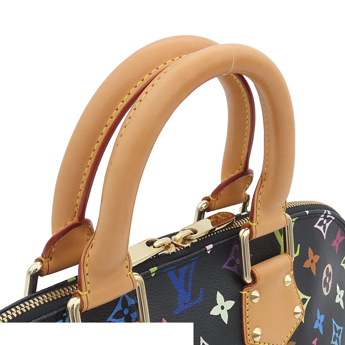 Louis Vuitton Multicolor Alma Black Gold Monogram Handbag — view 3