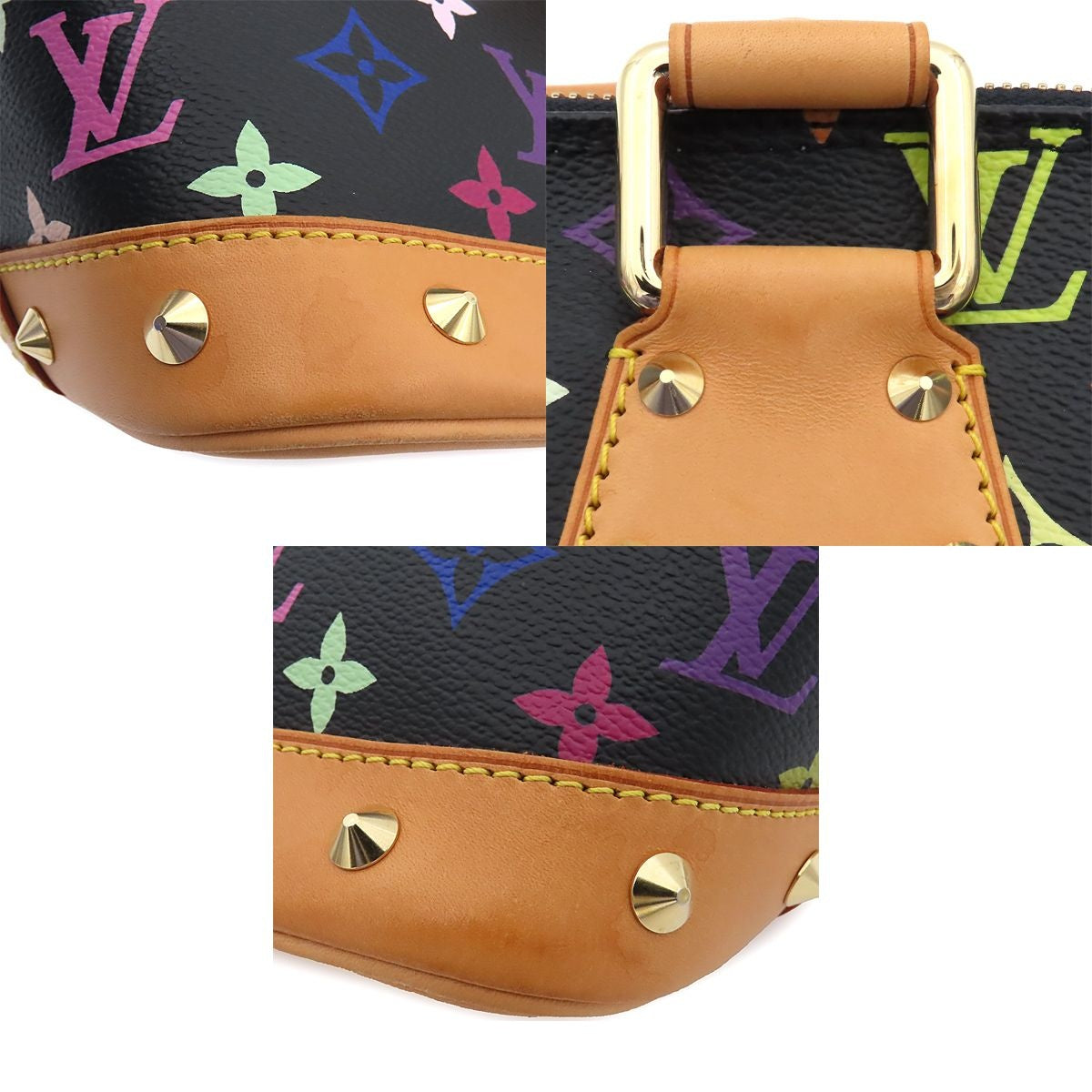Louis Vuitton Multicolor Alma Black Gold Monogram Handbag — view 6