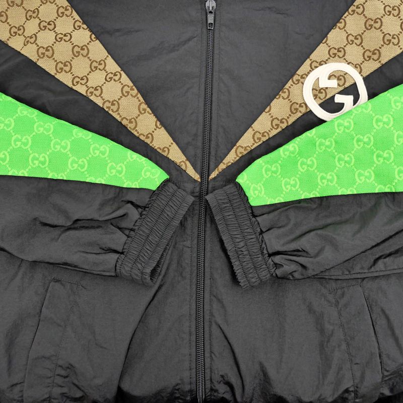 Gucci Nylon Zip Up Jacket XS Size Black 747061 Long Sleeve Nylon