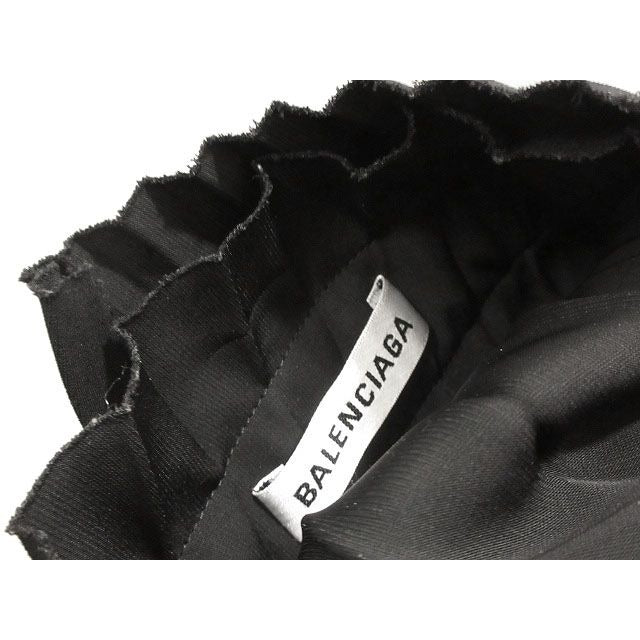 Balenciaga Pleated Skirt Logo Jacquard 38 Black Asymmetric — view 6