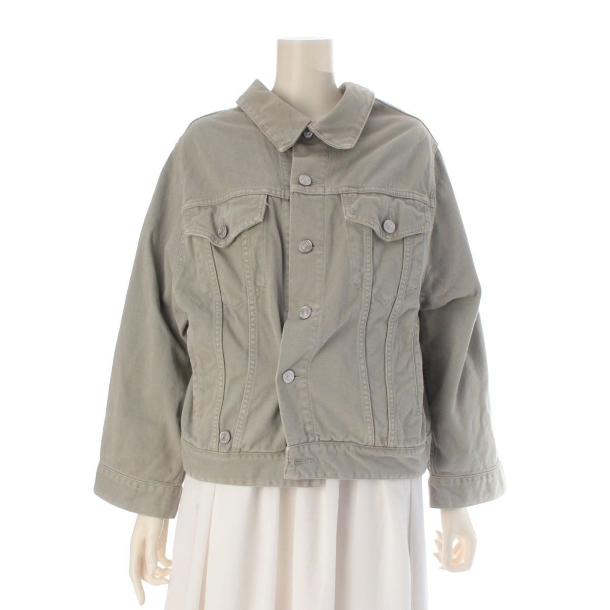 Balenciaga Cotton Denim Jacket Gray 38