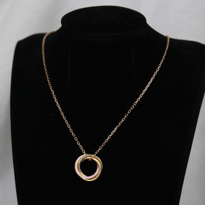Cartier Trinity Necklace Pink Sapphire 18K Gold E1846